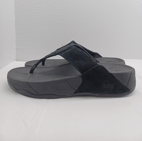 Fitflop suede black thong sandals Women’s  size 7 - Picture 4 of 12